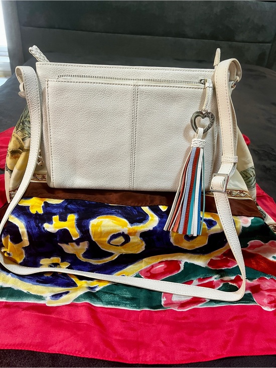 Brighton Handbags - Brighton Barbados White Leather Muti City Organizer Tassel‎ Magnetic Crossbody